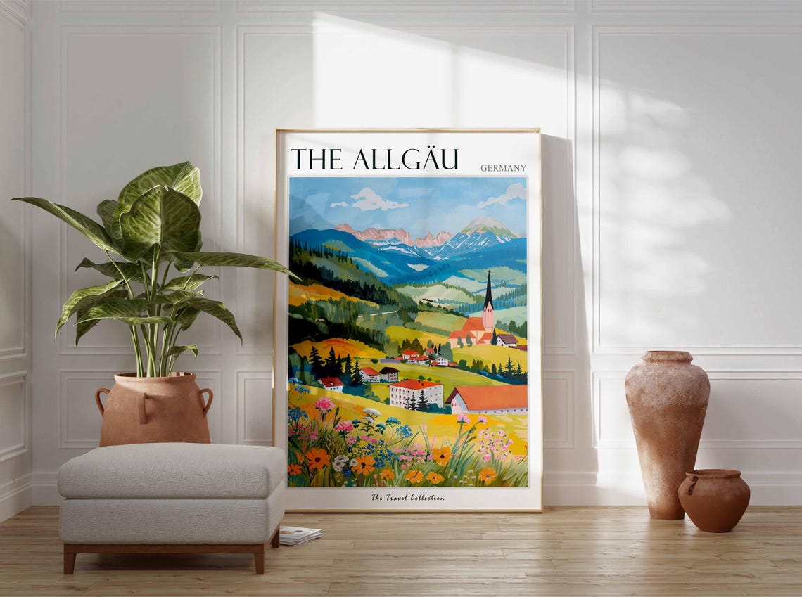 The Allgu Poster Germany Travel Print German Decor Europe Travel Poster European Wall Art The Allgu Gift The Allgu Travel Poster - Image 2