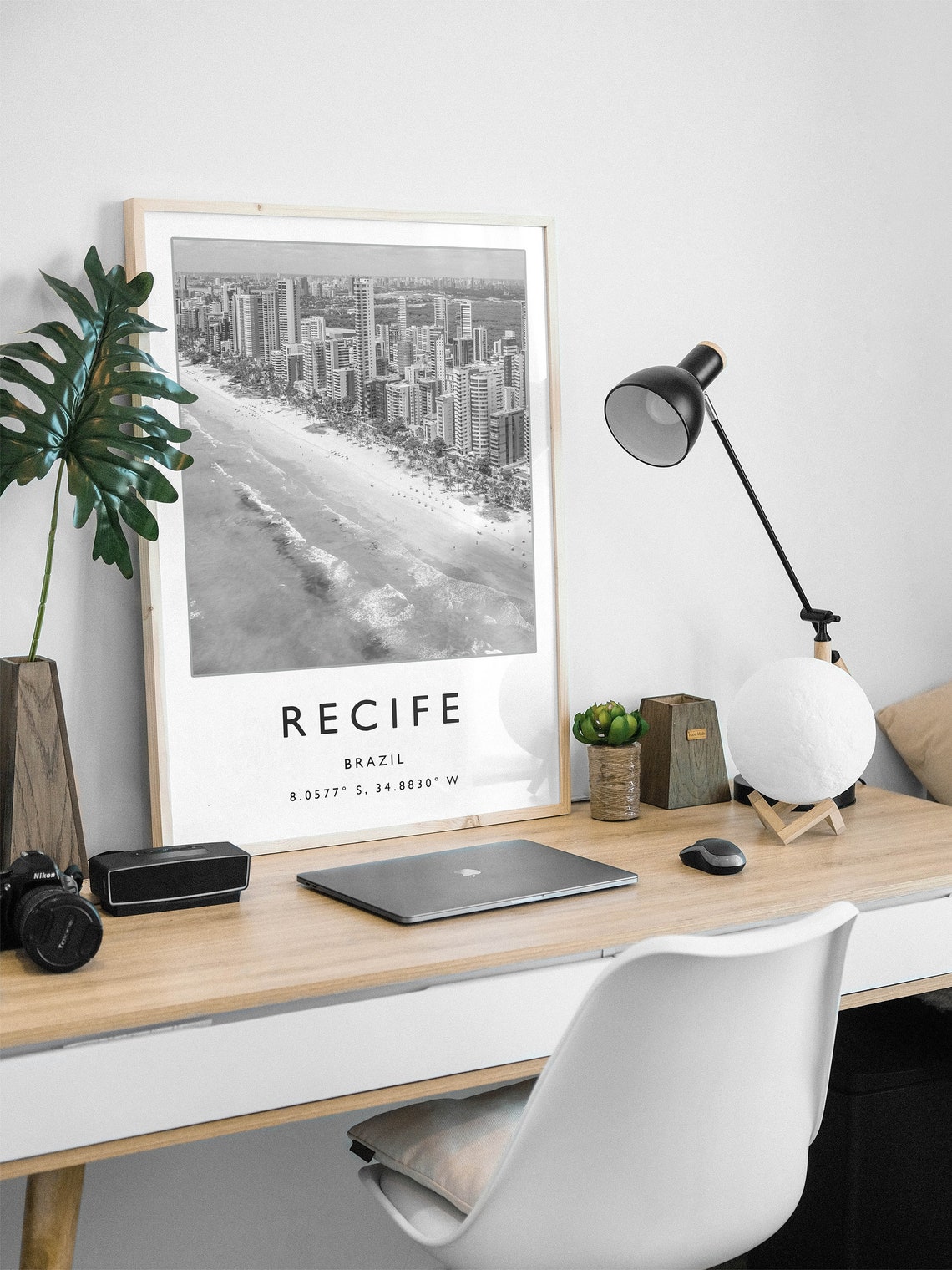 Recife Brazil Travel Print Brazil Travel Poster Brazil Travel Print South America Travel Poster Travel Gift Black And White - Image 2