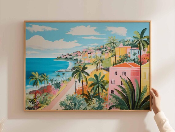 Brazil Poster South America Travel Print Brazilian Wall Art Latin Decor Landscape Tropical