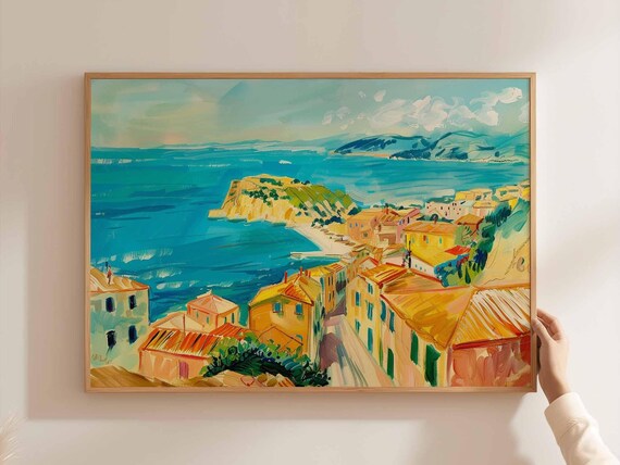 Corfu Greece Old Town Island View Turquoise Sea Landscape Poster