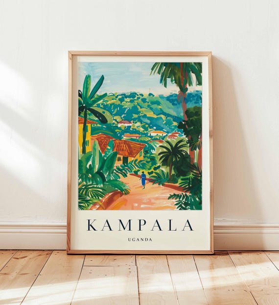 Kampala Uganda Travel Poster, East Africa Wall Art