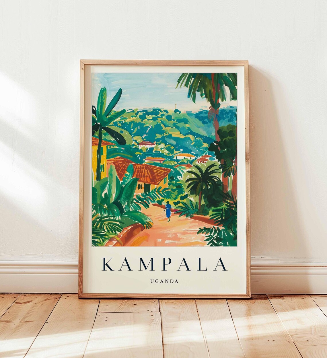 Kampala Uganda Travel Poster, East Africa Wall Art