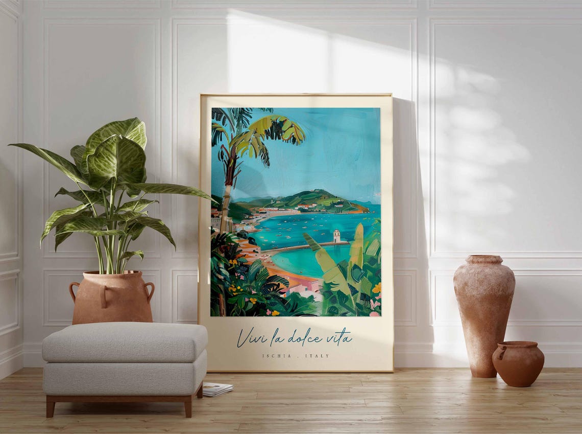 Ischia Poster Italian Travel Print Ischia Travel Art Ischia Wall Art Italy Art Italy Travel Decor Italian Travel Gift - Image 3
