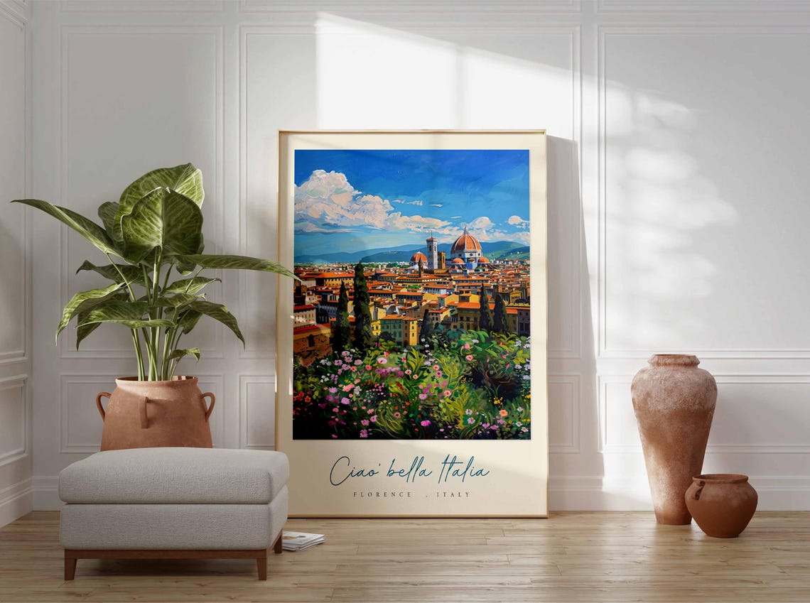 Florence Poster Italian Travel Print Florence Travel Art Florence Wall Art Italy Art Italy Travel Decor Italian Travel Gift - Image 3