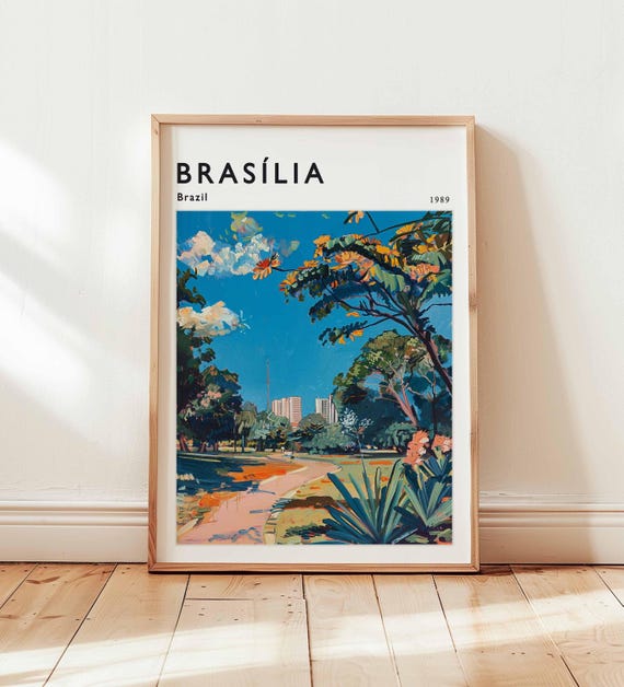 Brasilia Travel Poster Modernist Brazil Wall Art