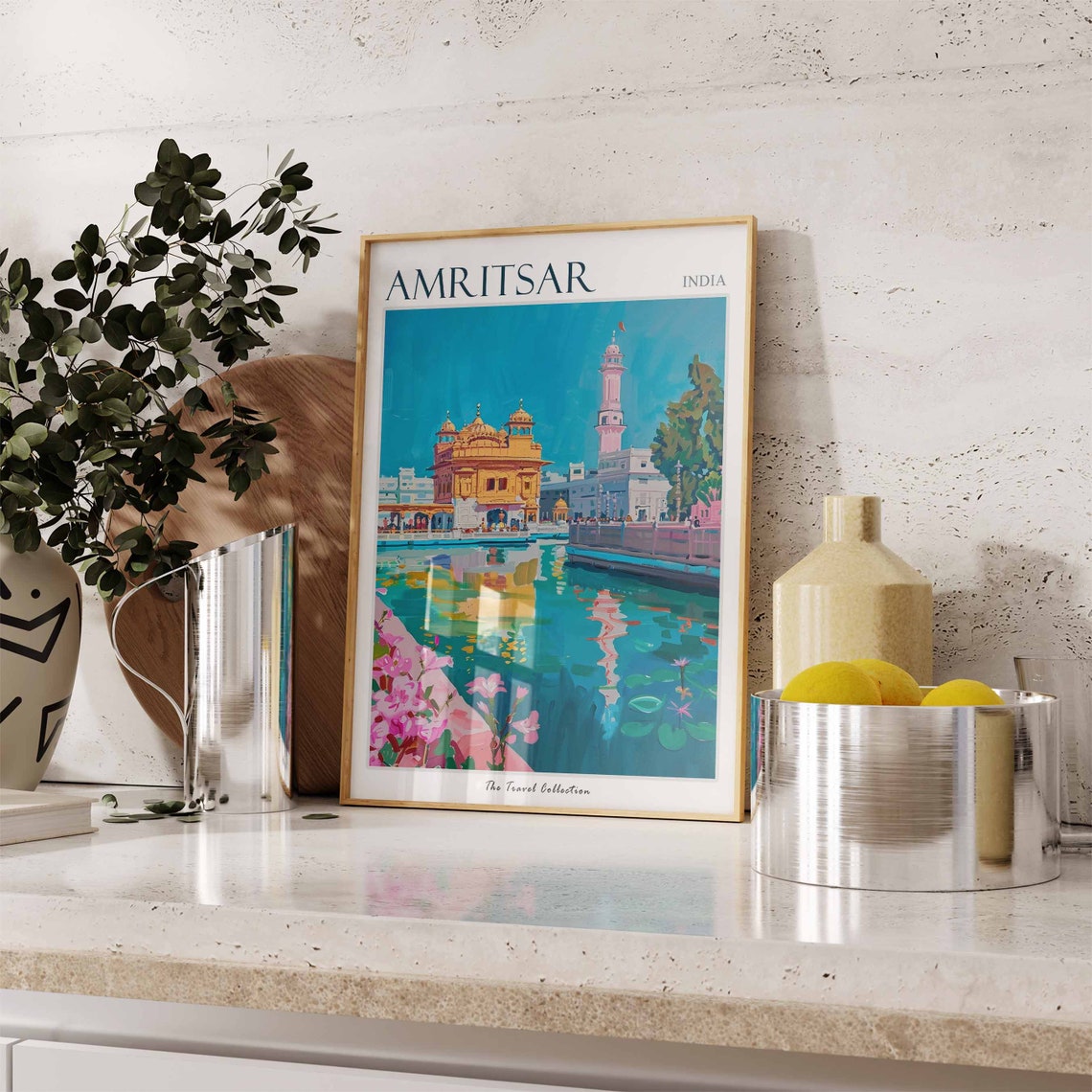 Amritsar India Golden Temple Waterfront Sacred Landmark Poster - Image 3