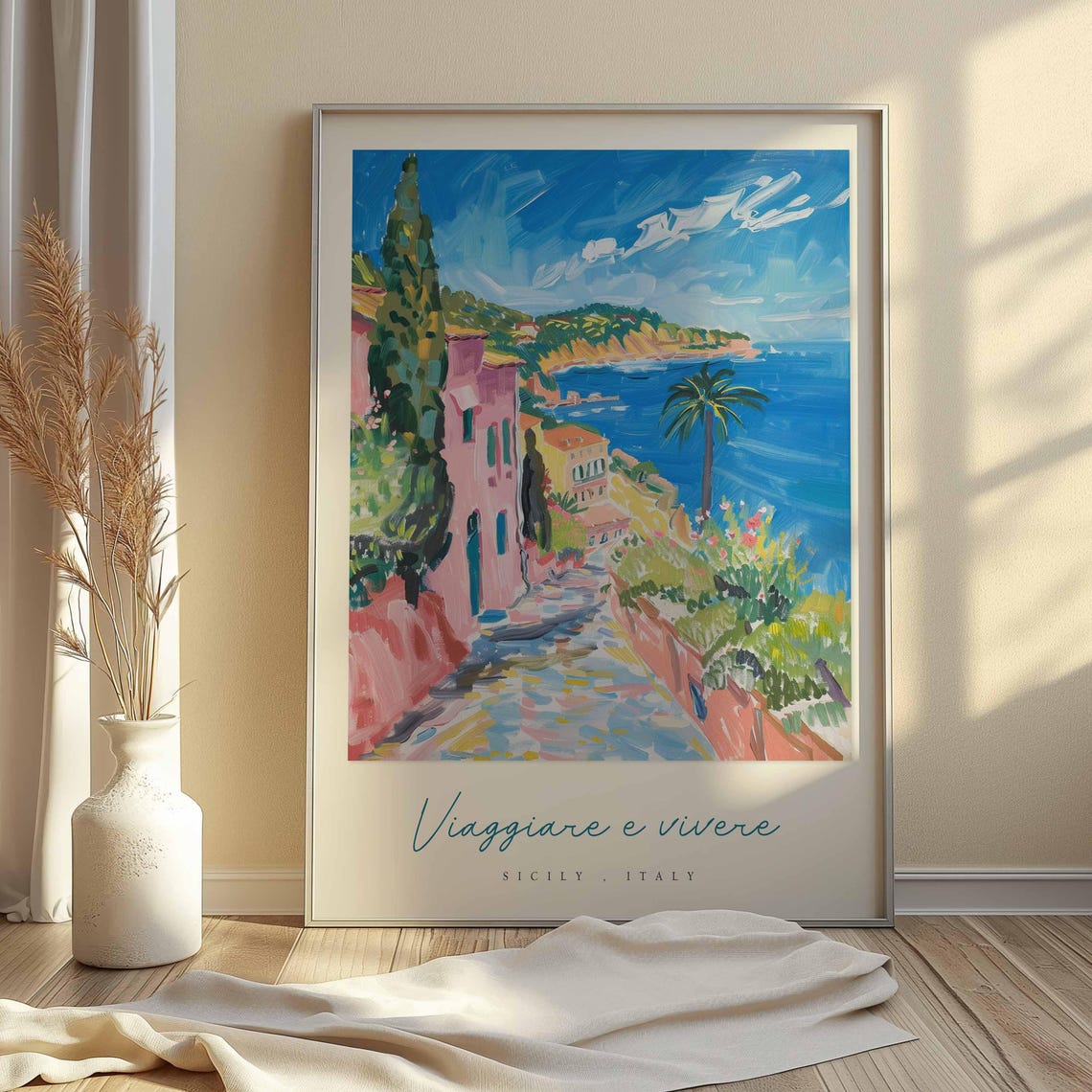 Sicily Poster Italian Travel Print Sicily Travel Art Sicily Wall Art Italy Art Italy Travel Decor Italian Travel Gift - Image 2