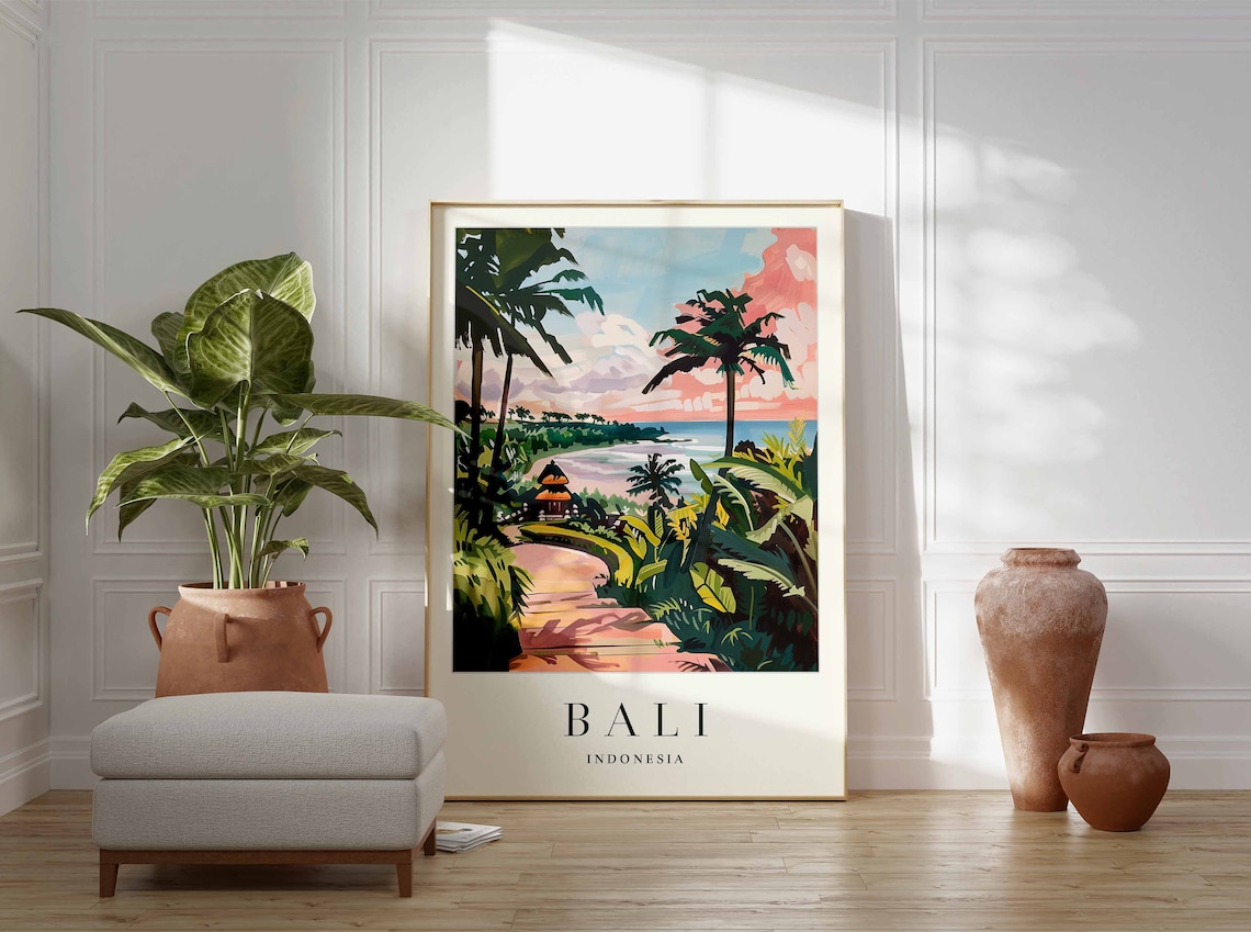 Bali Travel Poster, Tropical Botanical Decor - Image 2
