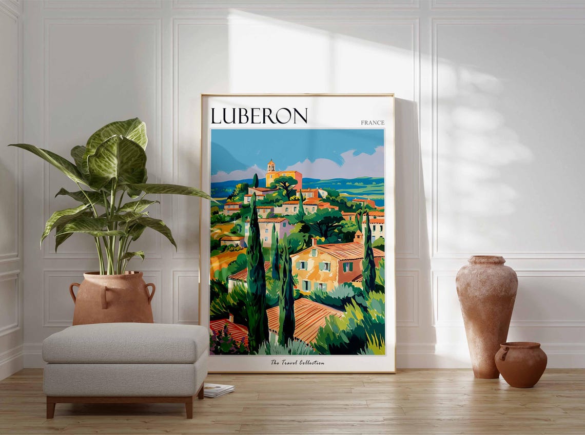 Luberon Poster France Travel Print French Decor Europe Travel Poster European Wall Art Luberon Gift Luberon Travel Poster - Image 3