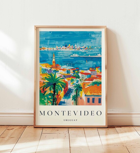 Montevideo Poster Uruguay Travel Print South America Wall Art Coastal City Decor Montevideotravel Gift River Plate