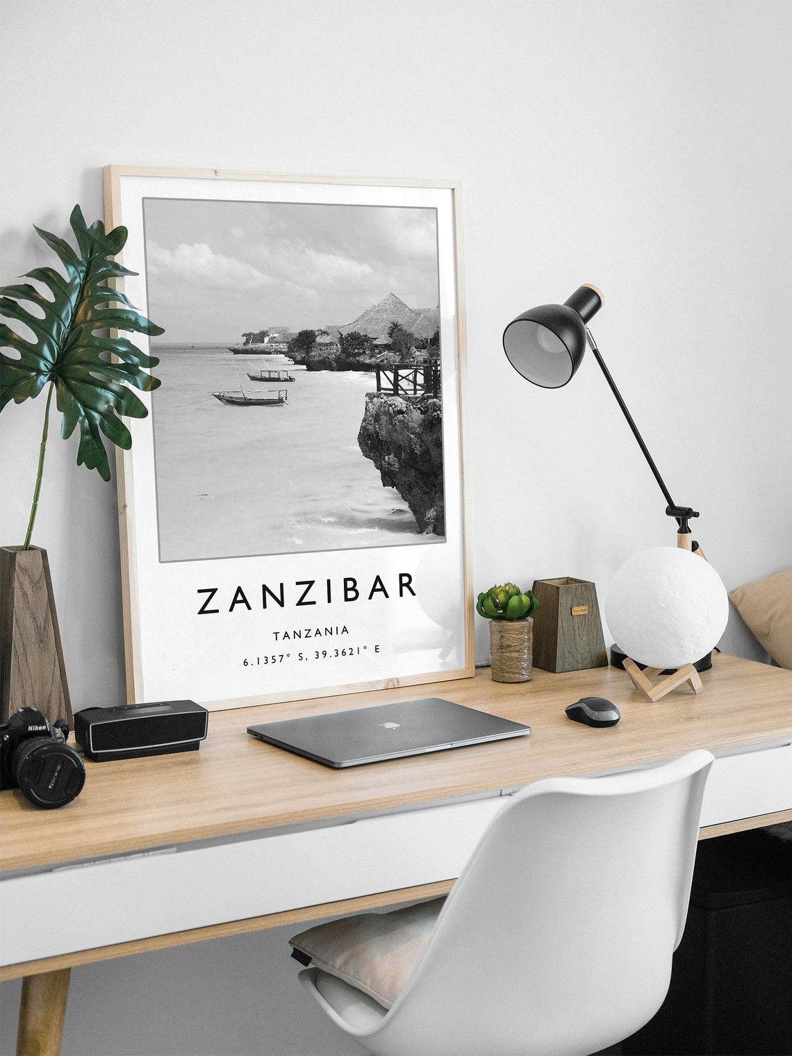 Zanzibar Travel Print Zanzibar Poster Tanzania Travel Print Tanzanian Print Black And White Travel Poster Travel Art Travel Gift - Image 2