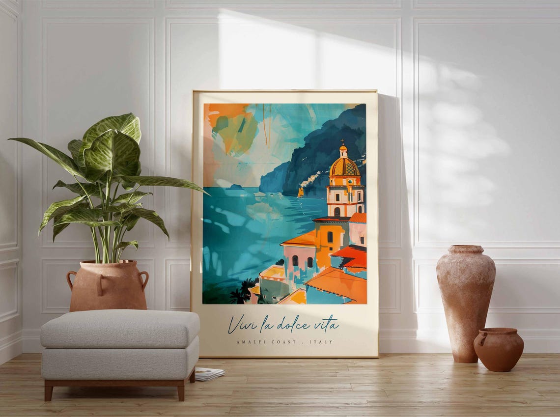 Amalfi Coast Poster Amalfi Coast Travel Print Amalfi Coast Travel Art Amalfi Coast Wall Art Italy Art Italy Travel Decor Travel Gift - Image 3