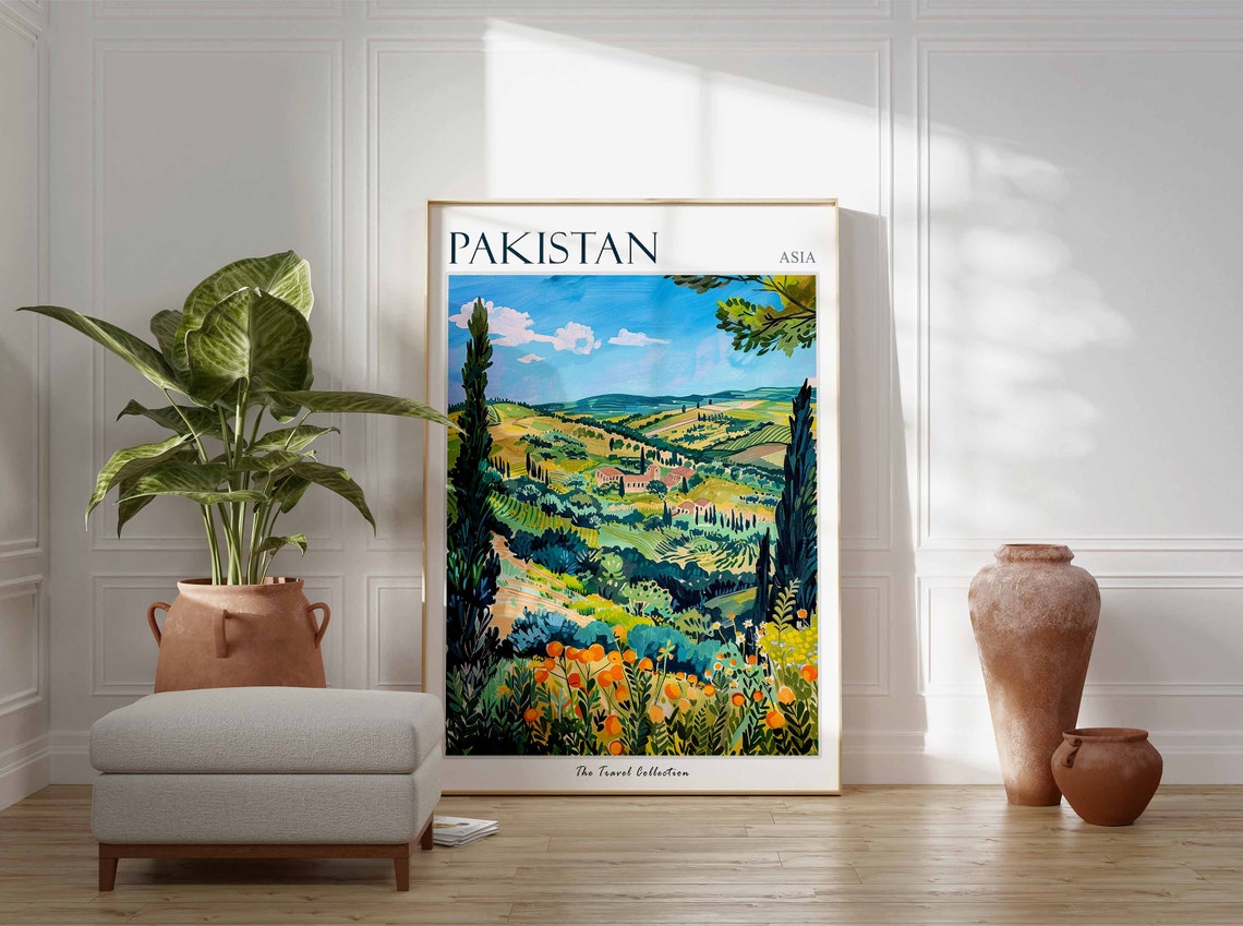 Pakistan Poster Pakistan Travel Print Pakistani Decor Botanical Wall Art Islamic Travel Poster Asian Art Pakistani Gift Pakistan Art - Image 2