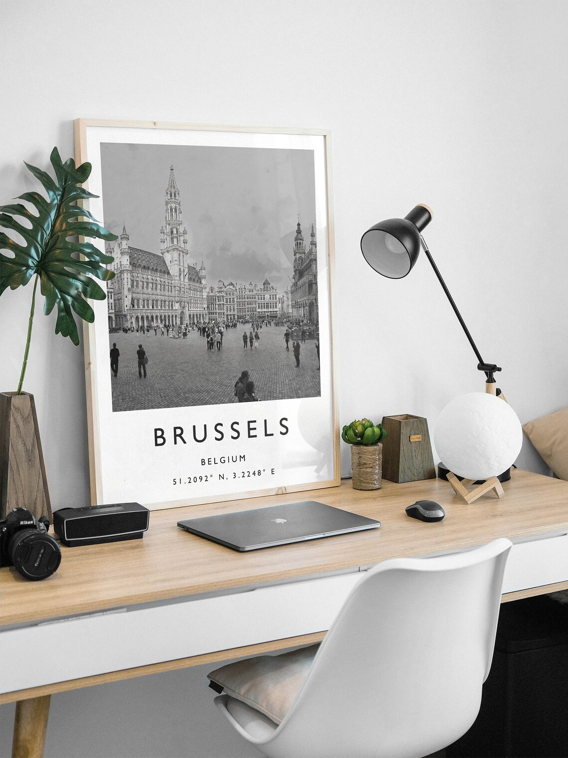 Brussels Travel Poster, Black And White Travel Art - Image 2