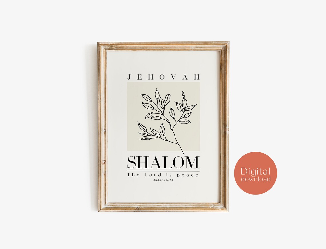 Jehovah Shalom Vintage Bible Verse Art Print - Image 6