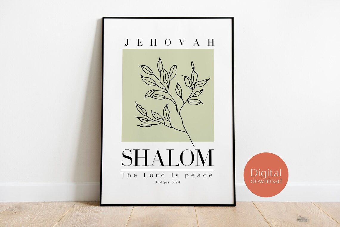 Shalom Judges 6:24 Minimalist Bible Verse Art Print - Image 2