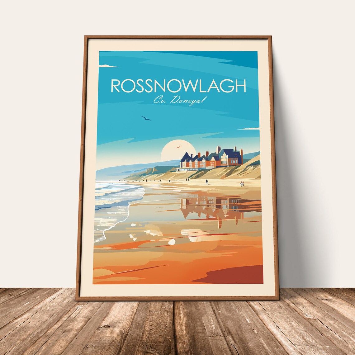 Rossnowlagh Traditional Travel Poster, Ireland Wall Art - Image 3