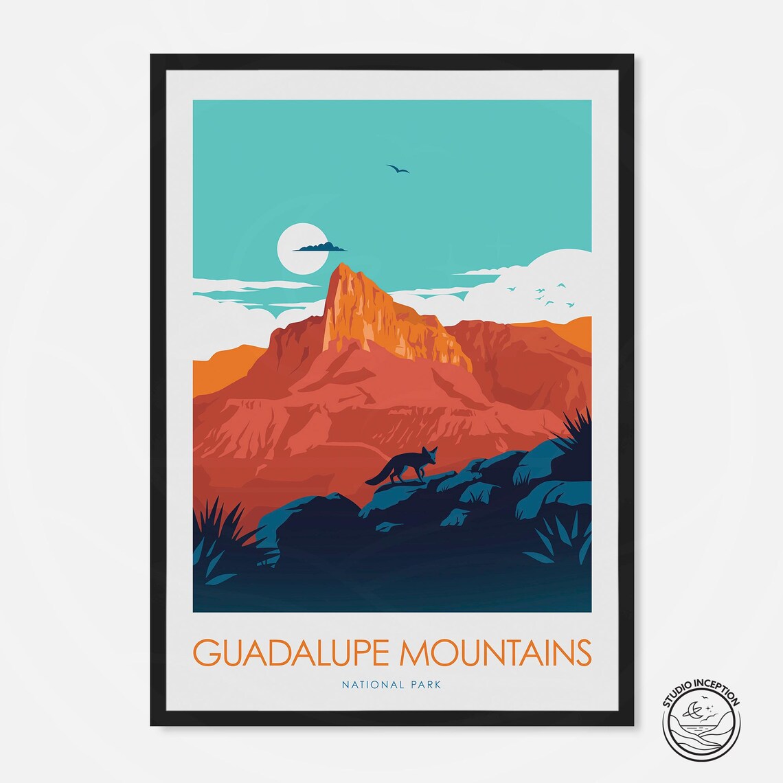 Guadalupe Mountains National Park Minimalist Art Print