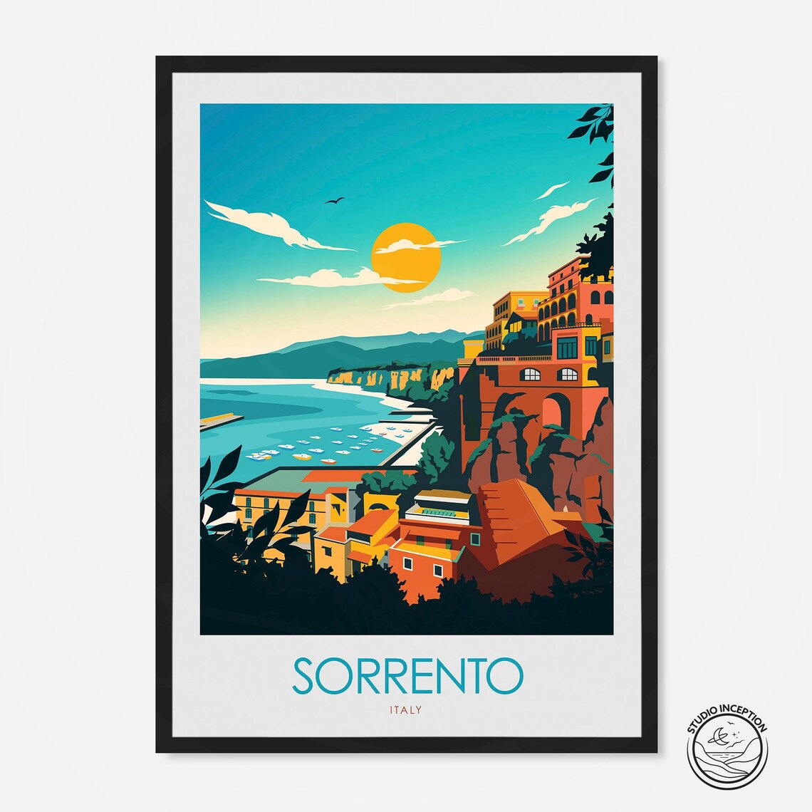 Sorrento Italy Travel Poster, Europe Wall Art