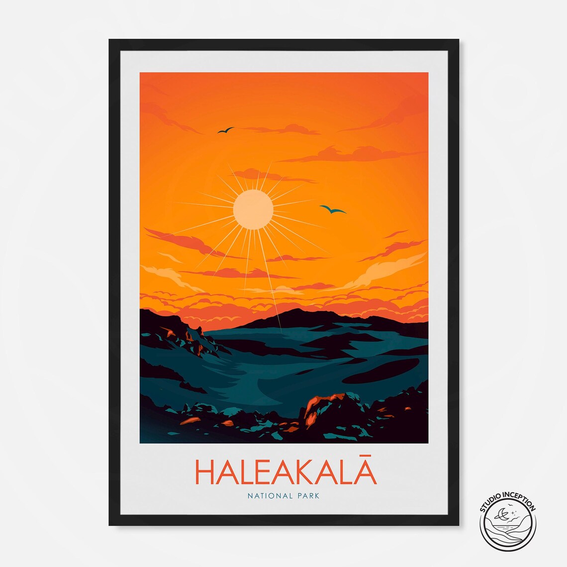 Haleakala National Park Travel Poster, Hawaii Print