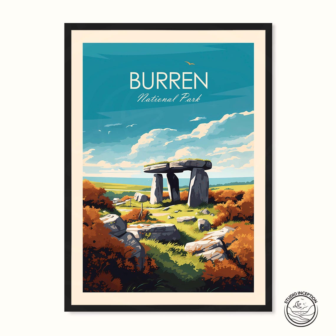 Burren National Park Dolmen Ireland Limestone Landscape Poster