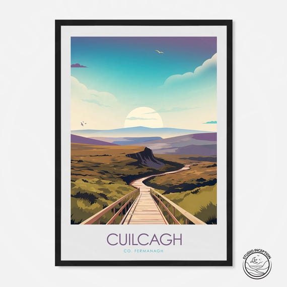 Cuilcagh Mountain Travel Poster, Northern Ireland