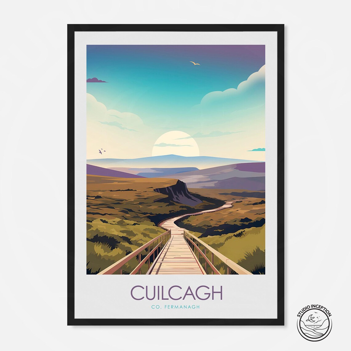 Cuilcagh Mountain Travel Poster, Northern Ireland