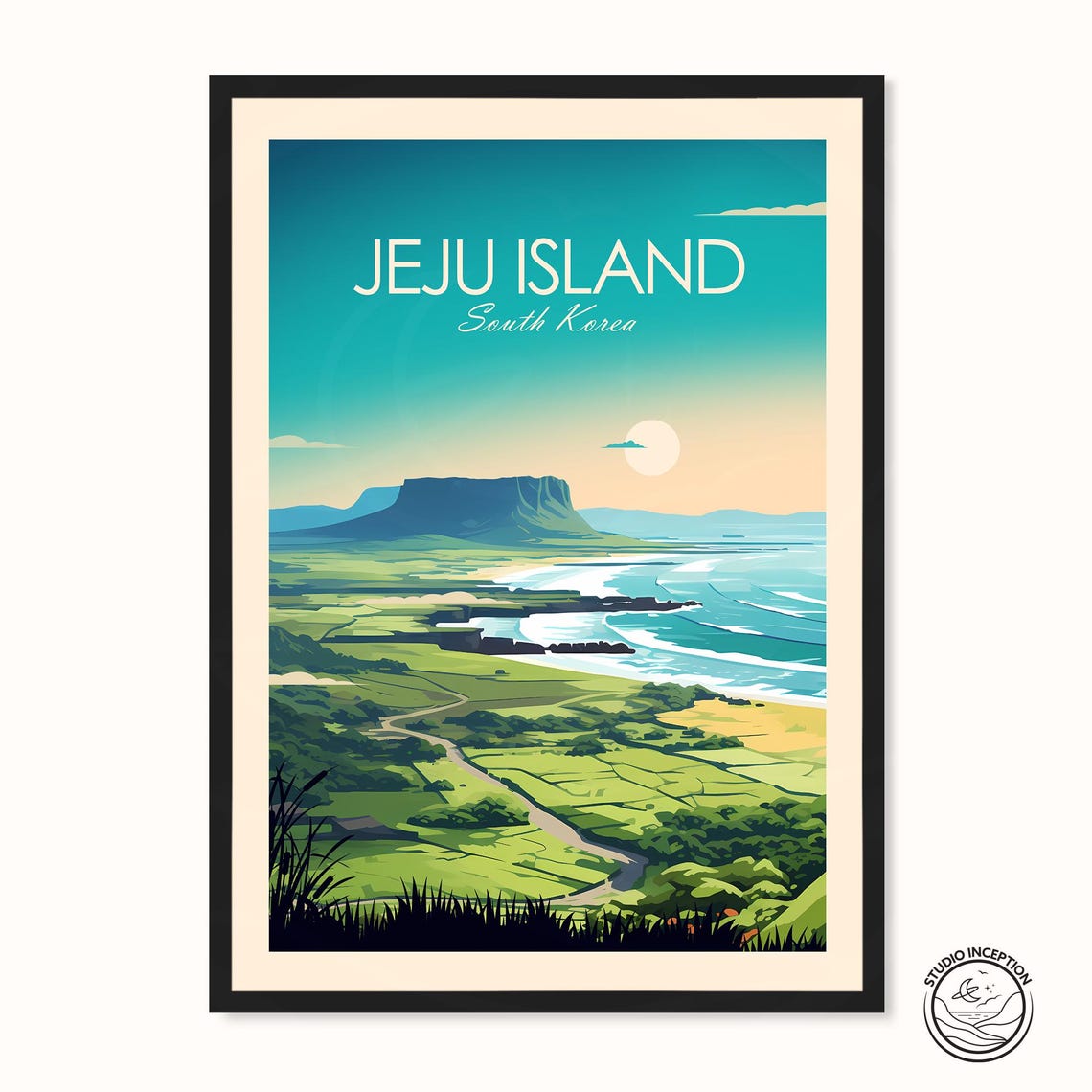 Jeju Island Print South Korea Travel Art Poster Print Travel Gift Jeju Wall Art Asia Art Print Jeju Island Travel Print With Custom Text