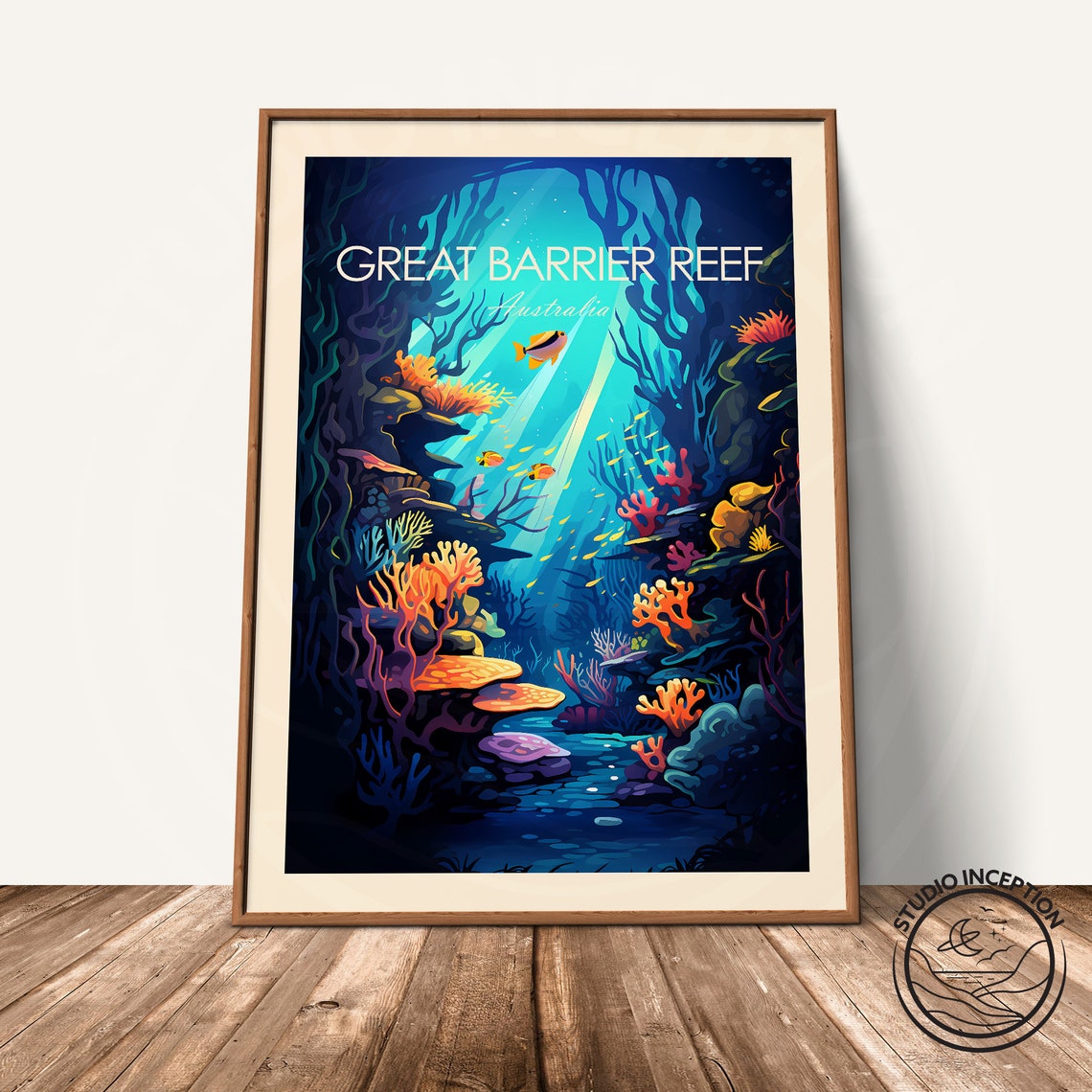 Great Barrier Reef Australia Underwater Coral Fish Diving Poster - Image 3