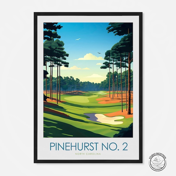 Pinehurst No. 2 Travel Poster, North Carolina Golf