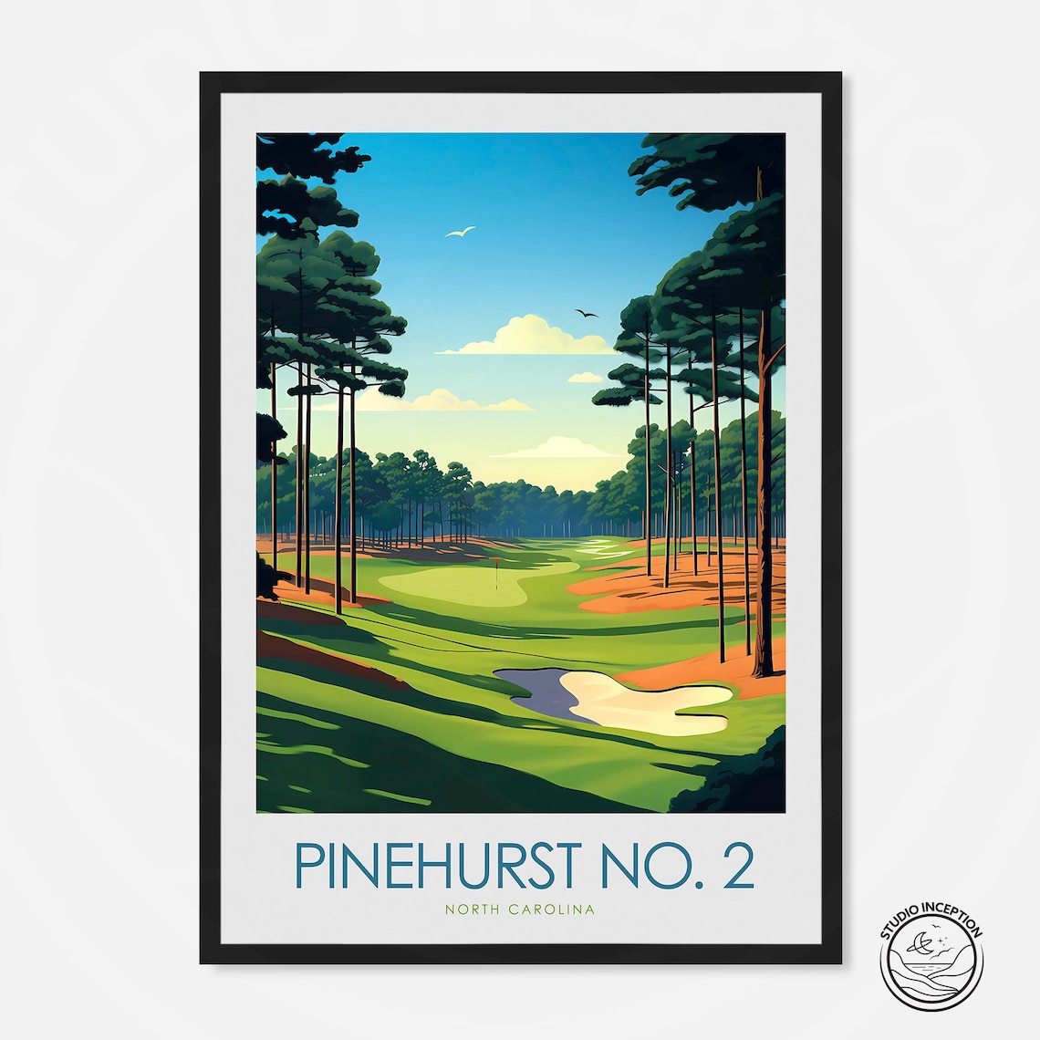 Pinehurst No. 2 Travel Poster, North Carolina Golf