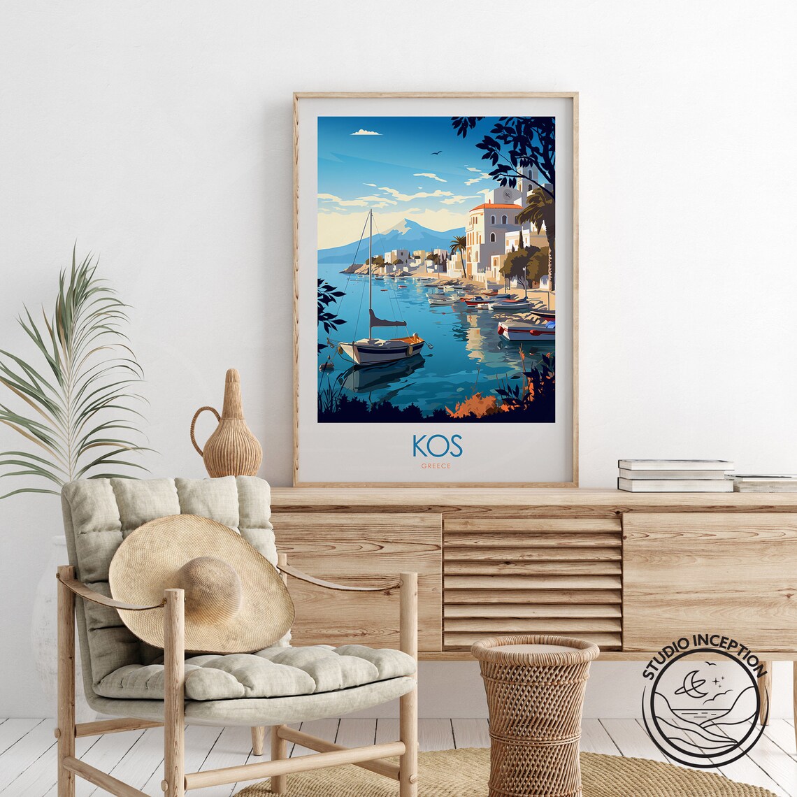 Kos Greece Travel Poster, European Island Scene - Image 2