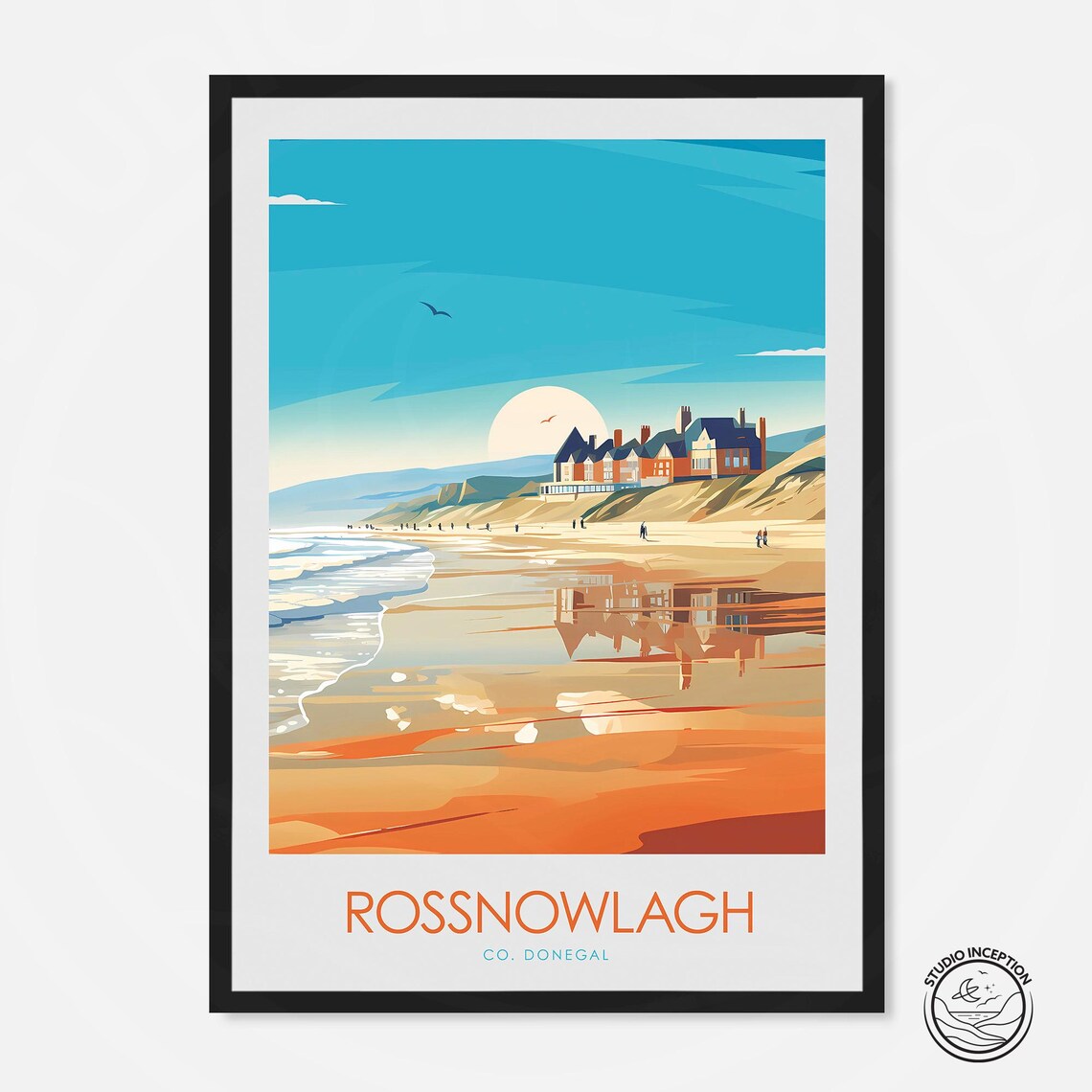 Rossnowlagh, Donegal Travel Poster Art Print