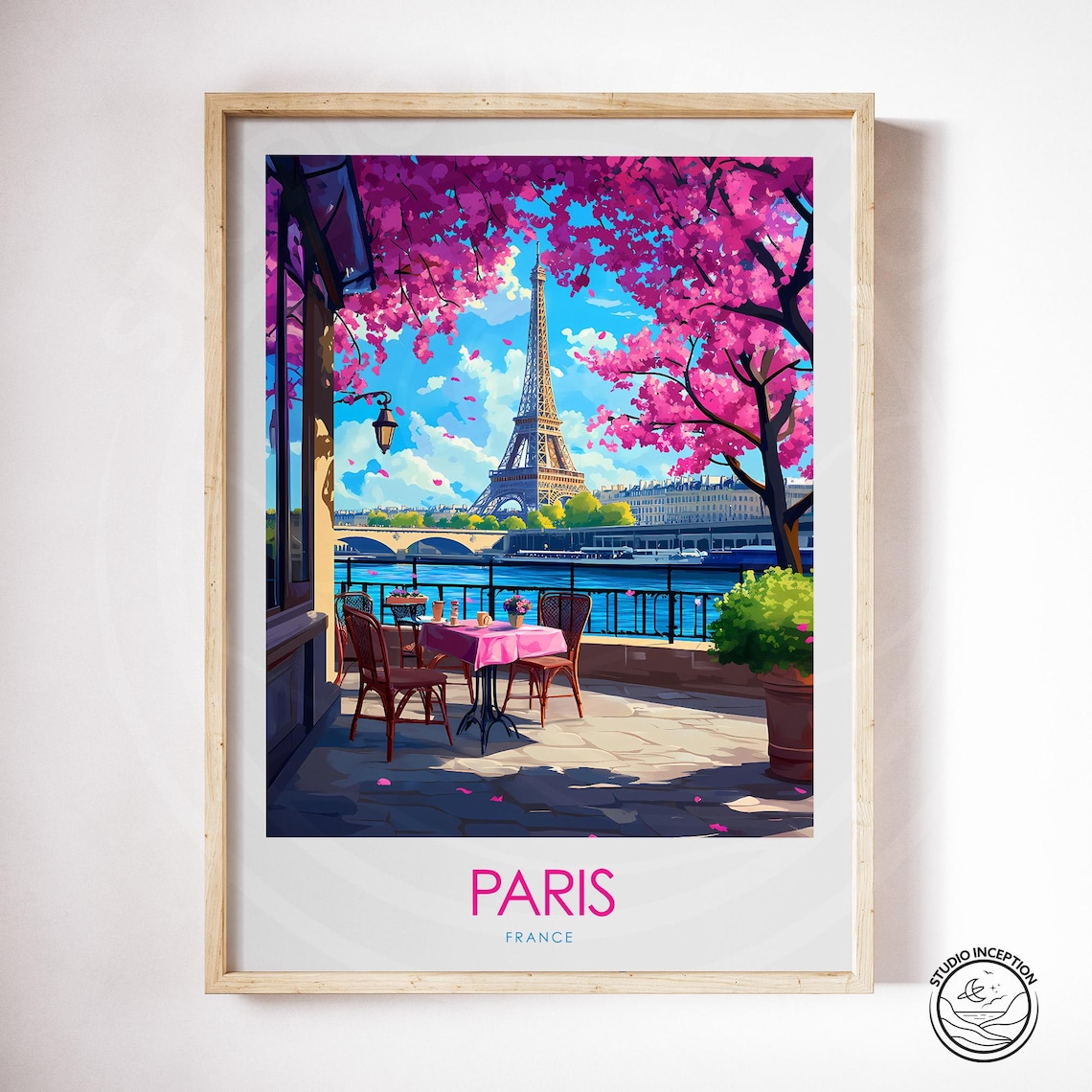 Paris Travel Poster, Eiffel Tower Travel Art - Image 3