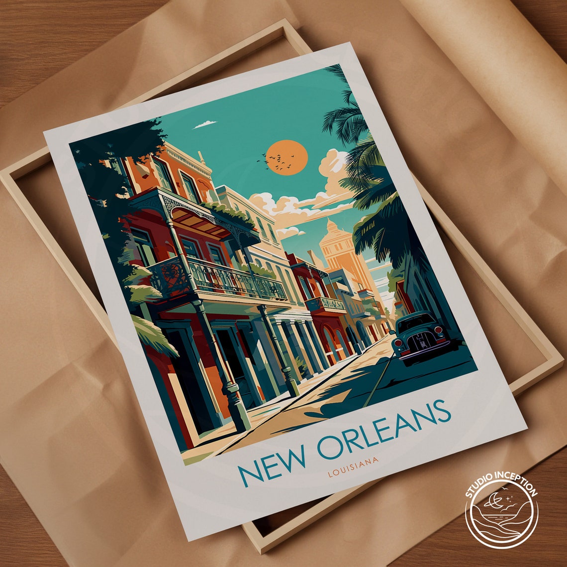New Orleans Print Louisiana Travel Art United States Poster New Orleans Gift Custom Travel Art Framed Travel Prints Of New Orleans - Image 2