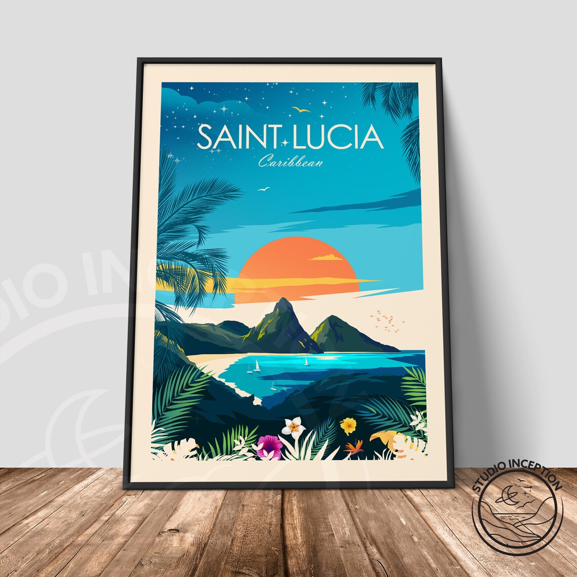 Saint Lucia Travel Poster, Caribbean Destination - Image 2