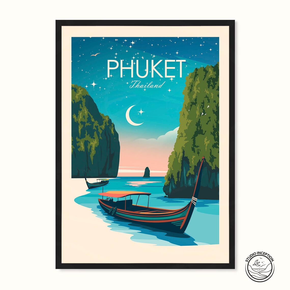 Phuket Travel Poster, Thailand Wall Decor