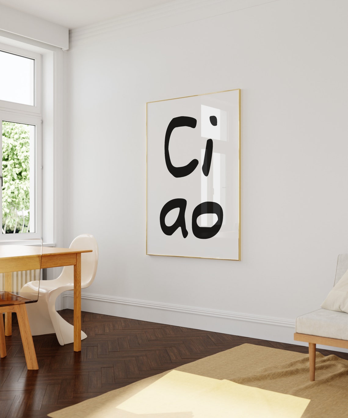 Ciao Bold Handwritten Italian Greeting Minimalist Word Poster - Image 4