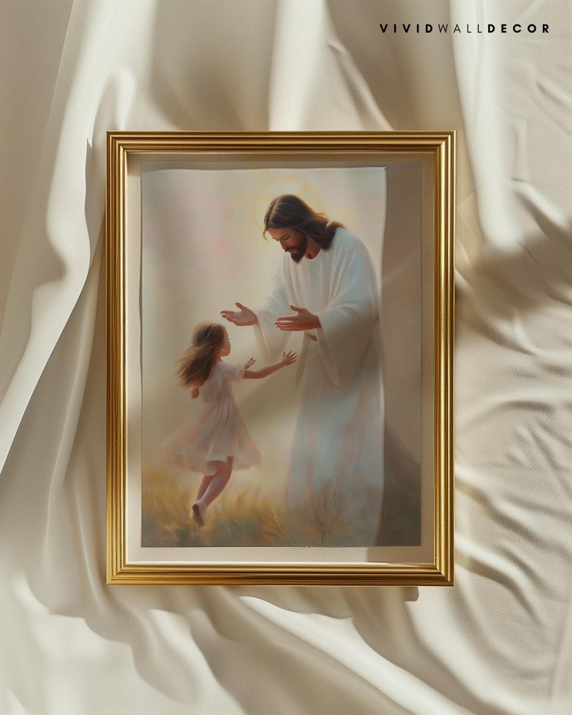 Run To His Grace Bible Art Print Jesus With Child Art Christian Wall Art Inspirational Faith Decor Jesus Lds Painting Spiritual Gift - Image 2