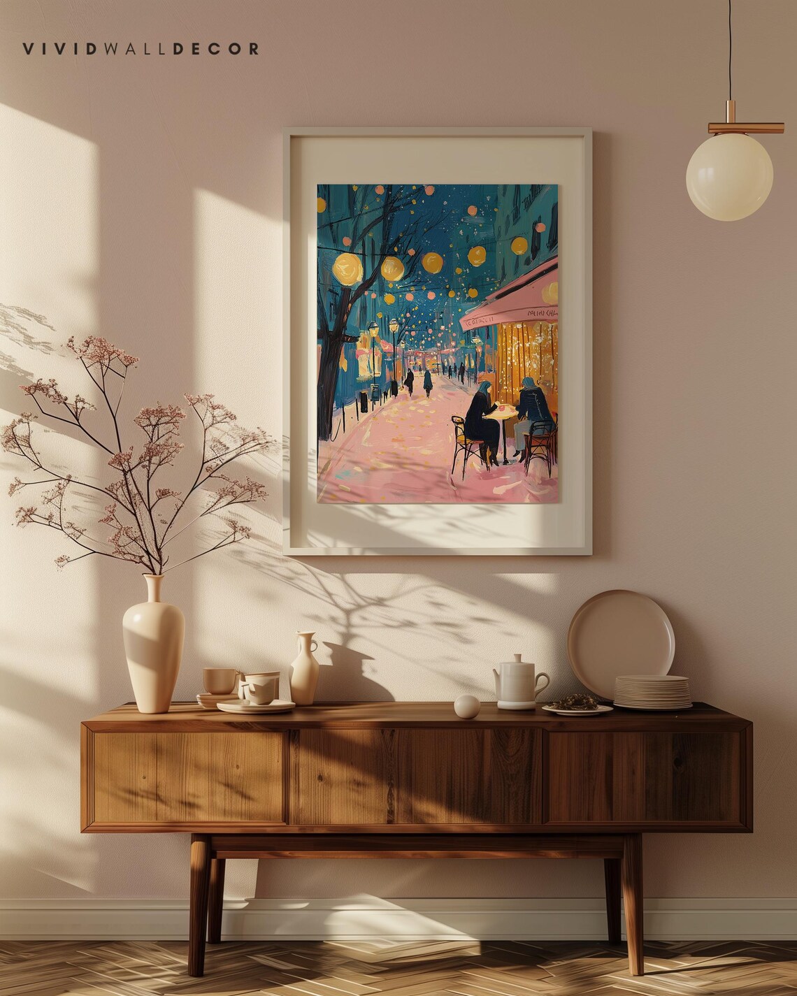 Twilight Cafe Glow, Colorful Maximalist Art Print - Image 4