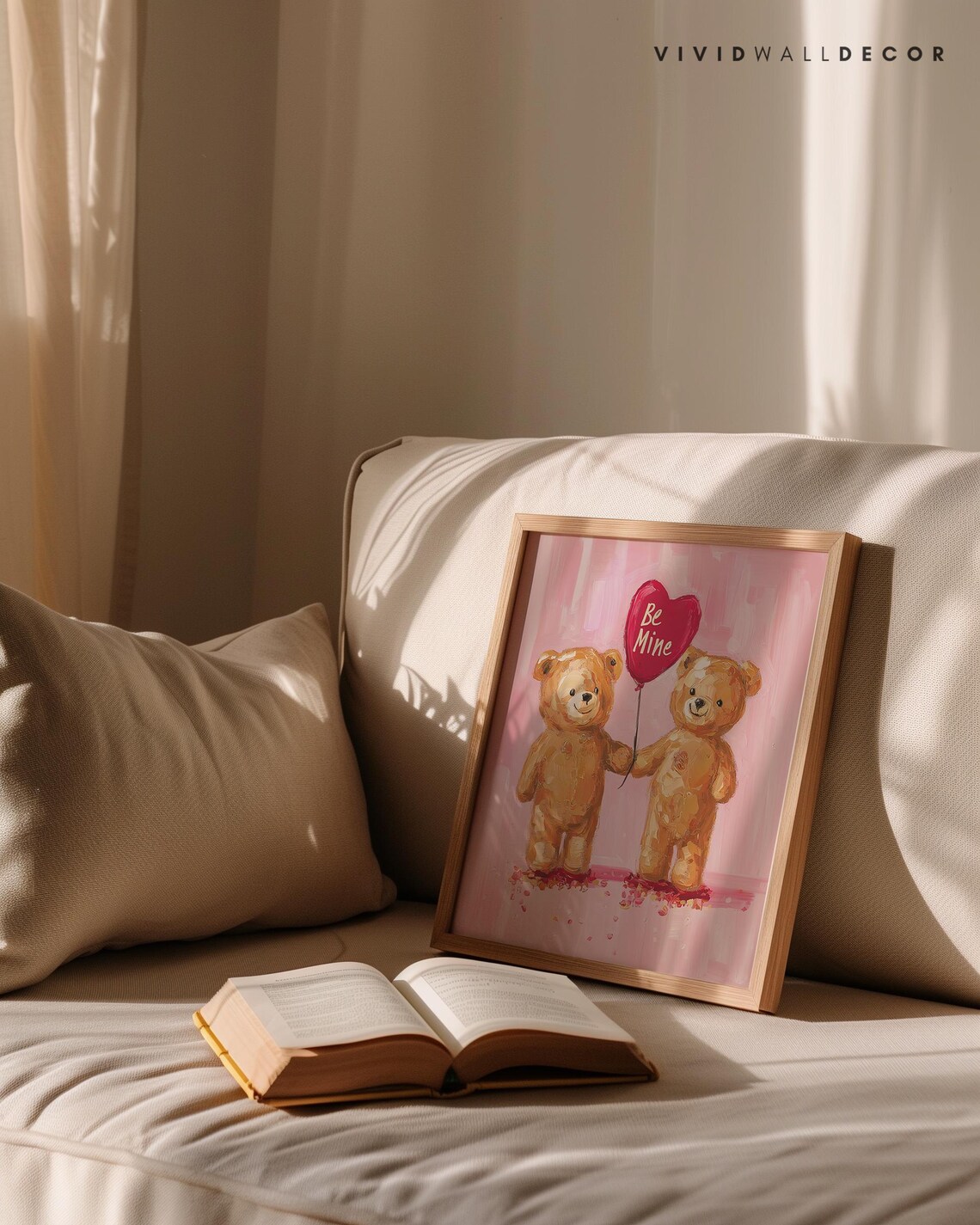 Be Mine Teddy Bear Couple Heart Balloon Cute Valentine Poster - Image 4