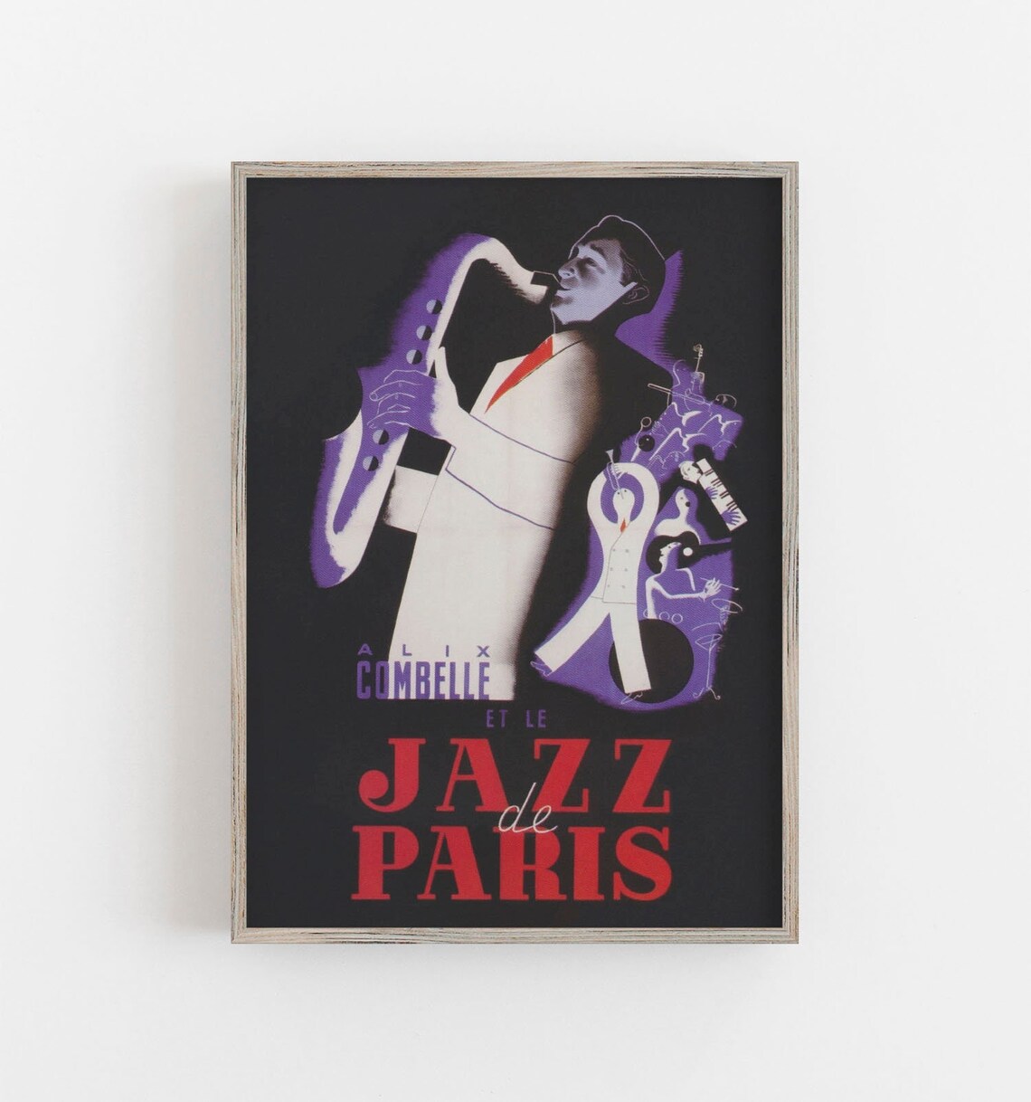 Vintage Jazz Saxophone Player Music Art Print