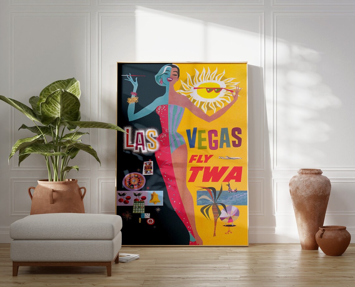 Las Vegas Vintage Travel Poster, Nevada Art Print
