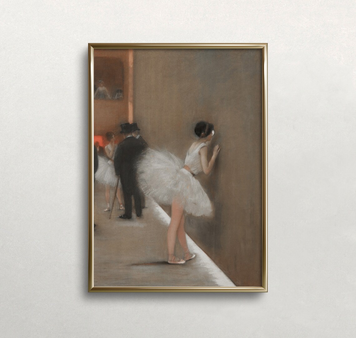 Ballerina Portrait, Vintage Neutral Art Print