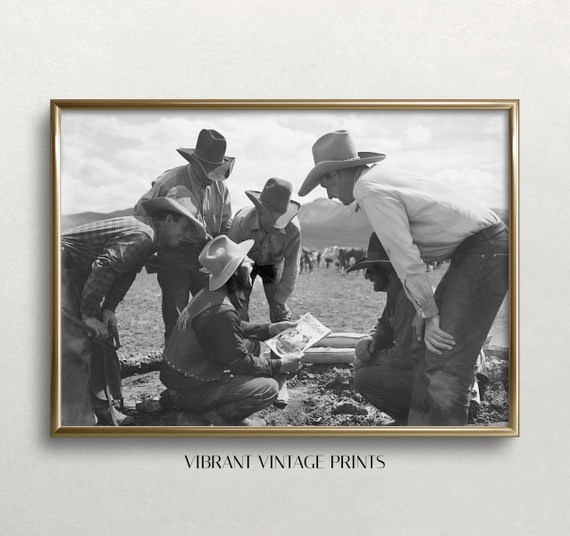 Cowboy Wall Art Black And White Art Vintage Wall Art Wild West Photo Vintage Cowboys Art Old Photo Wall Art