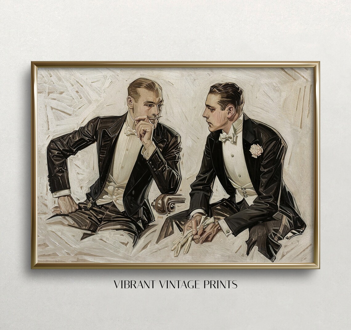Dapper Men Vintage Advertisement, Bar Wall Art Print