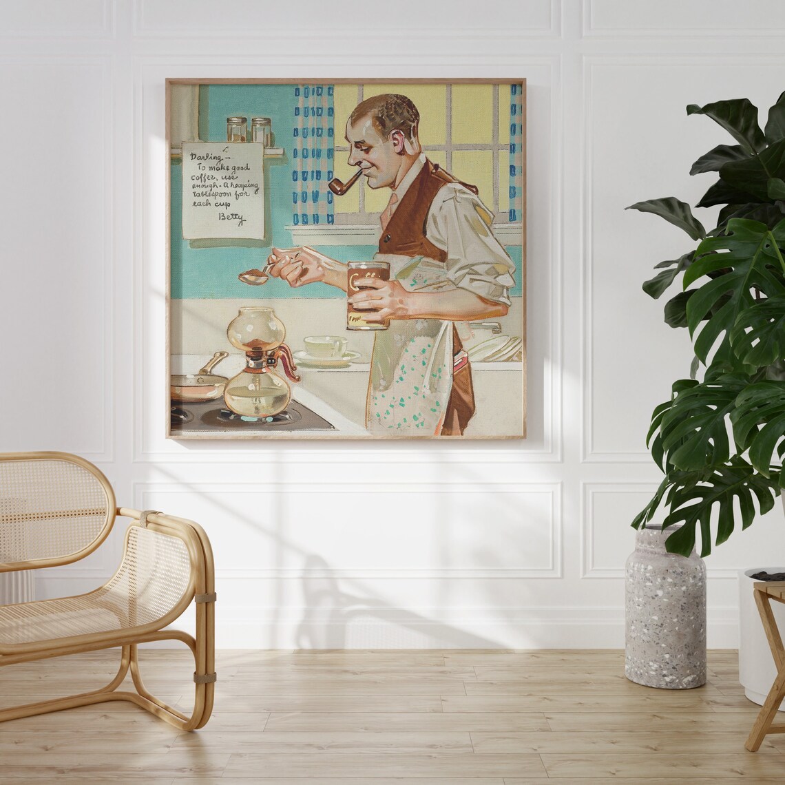 Coffee Wall Art, Vintage Retro Kitchen Decor