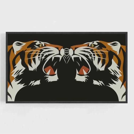 Tiger Wall Art, Vintage Safari Animal Print