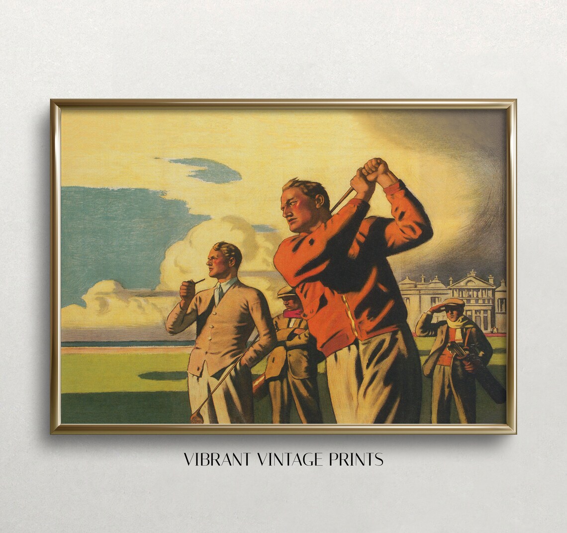 Golf in Scotland Vintage Sports Travel Poster