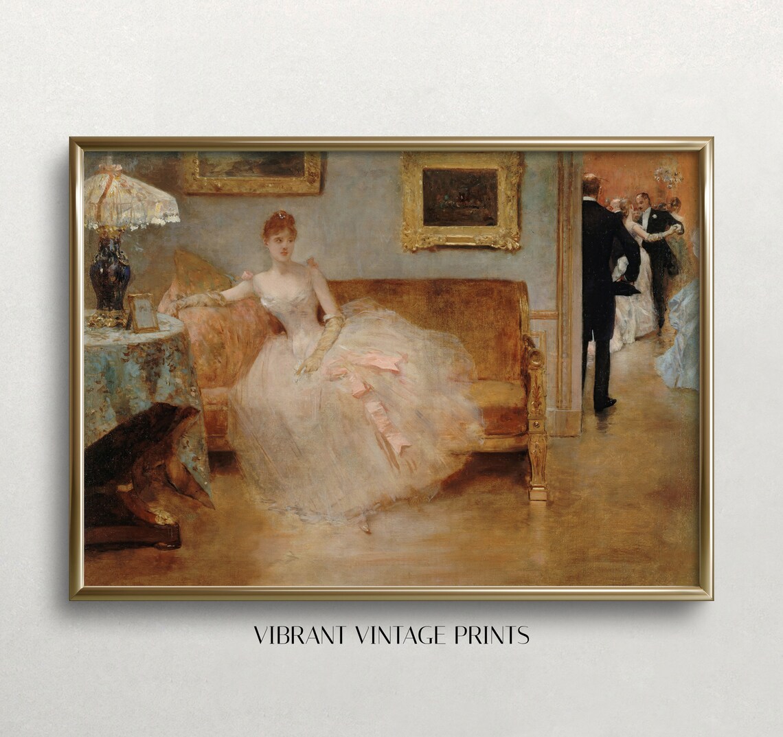 Woman Portrait, The Ball Vintage Wall Art Print
